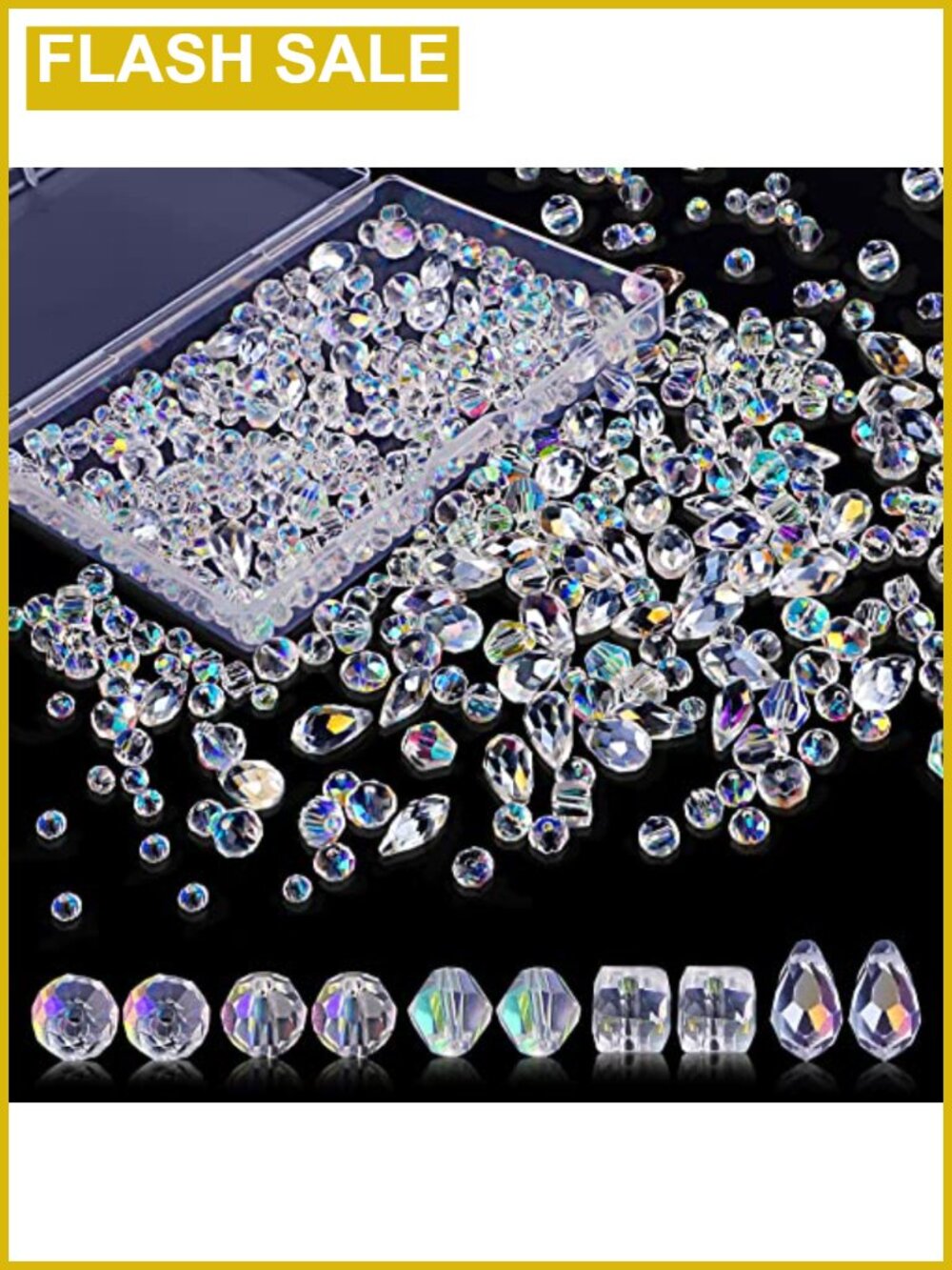 600 Pc Crystal Glass Beads AB Finish 4/6/8mm Jewelry Making Set